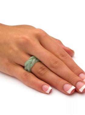 翡翠编织复古女士戒指美国代购