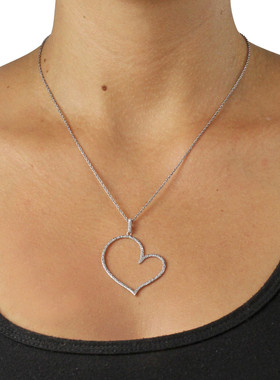 钻石/925银镀铂金吊坠/项链套装