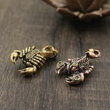 Медный брелок, мужская подвеска с аксессуарами, медное украшение для ногтей ручной работы, ручка, скорпион, «сделай сам», 6 цветов