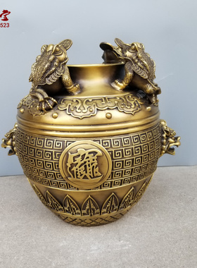 四方纳财坛子金蟾风水存钱罐