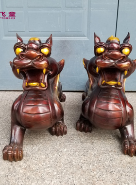 大号铜天禄鎏金铜貔貅彩绘独角兽铜金翅貔貅家用工艺铜器铜雕摆件