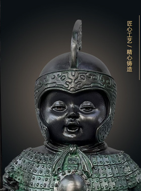 黄铜古代将军士兵武士摆件