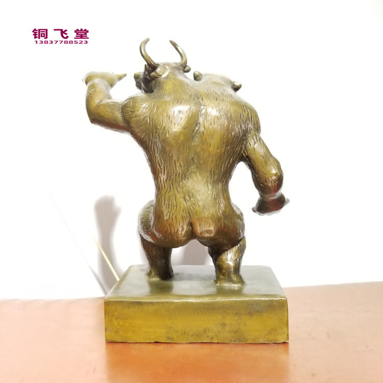 大号铜斗牛斗熊扭转乾坤牛熊同体牛市熊市居家办公铜器装饰品摆件