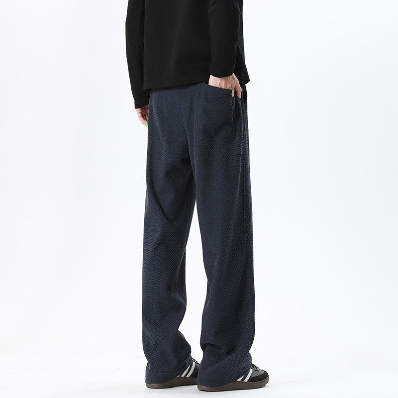 MY春季新款简约风休闲宽松大码直筒裤男士斜纹百搭阔腿抽绳长裤子,淘宝优惠券,粉丝福利购,淘宝优惠卷