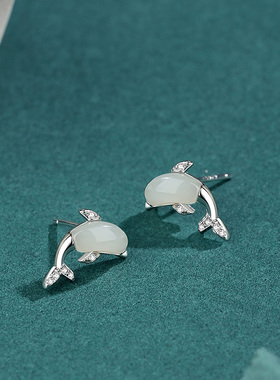 安妮猫和田玉925银十字链女