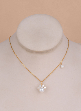 丹姐进口包金注金锁骨链淡水珍珠