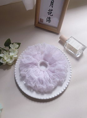 超大16cm成品手工马海毛钩织大肠发圈温柔芭蕾风蓬松仙女风发饰女