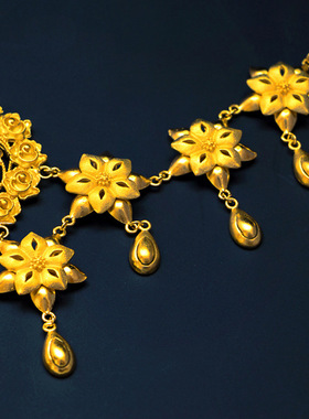 桃花喜猪牌仿真黄金999婚庆结婚假三金新娘项链龙凤猪吊坠首饰