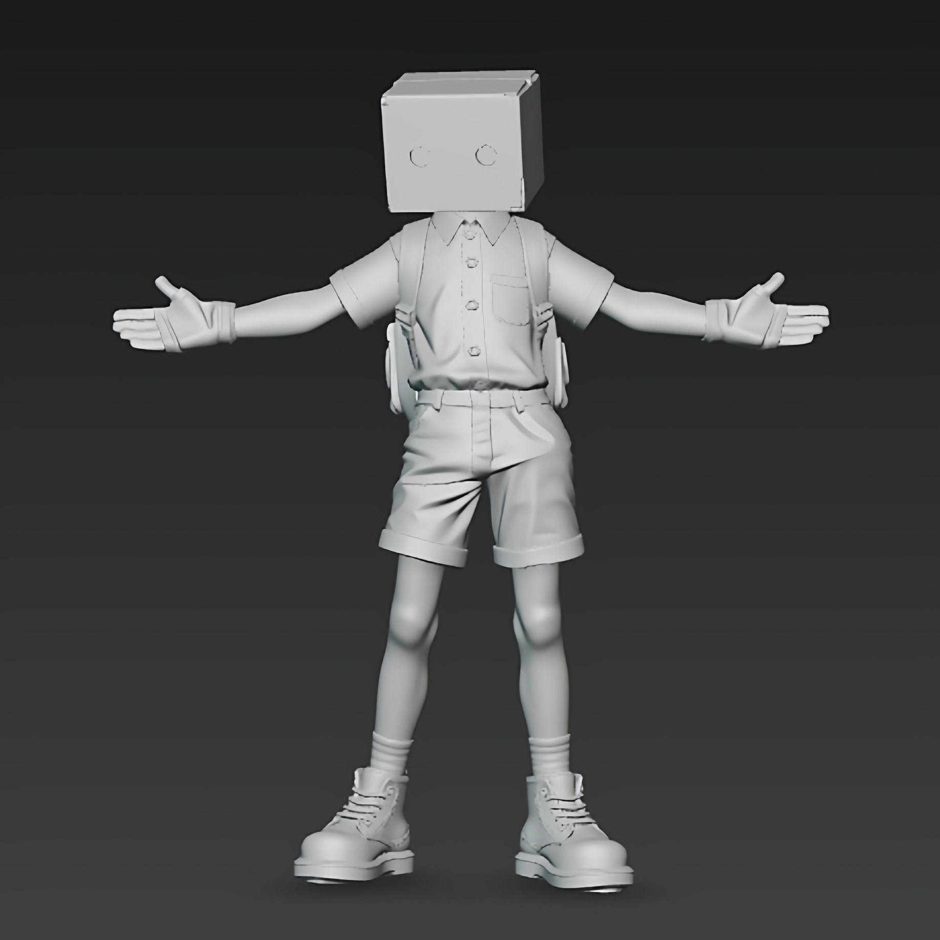 纸箱头人偶微缩模型1:64树脂白模场景微拍小人偶,淘宝优惠券,粉丝福利购,淘宝优惠卷