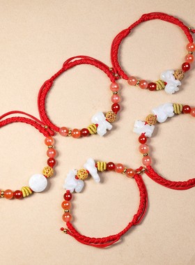 2026年麦岭玲玲属马太岁红绳手链马载金宝生肖马佩戴羊形饰吉祥物