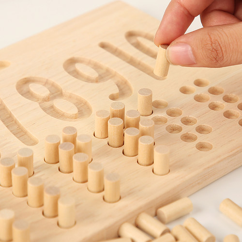 儿童数字描写控笔训练板宝宝早教数数棒配对嵌板益智力3456岁玩具 - 图1