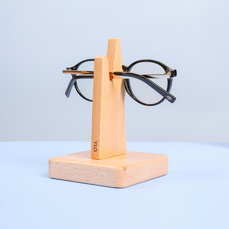 眼镜收纳架展示架办公桌眼镜店陈列装饰组合摆件创意支架实木摆设 - 图0