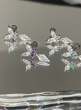 7 RanStudio  风筝锆蝴蝶外螺纹精致耳骨钉精致耳垂flat钉