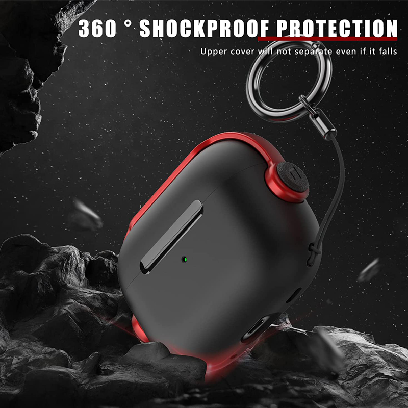 适用airpodsPro2创意保护套airpods3锁扣开关保护壳苹果pro耳机壳airpods3代保护壳airpods2新款二代防摔软壳