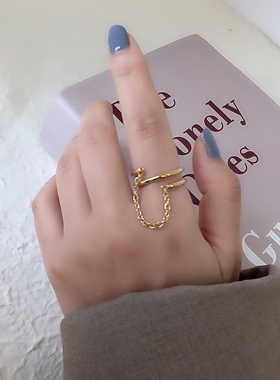 法式高级感多圈戒指女钛钢镀金