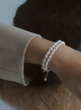 天然巴洛克珍珠手链女14k包金