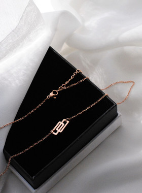 极简约百搭14k包金交错短款颈链