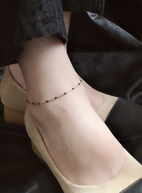 细款链条脚链女ins叠戴法式混搭
