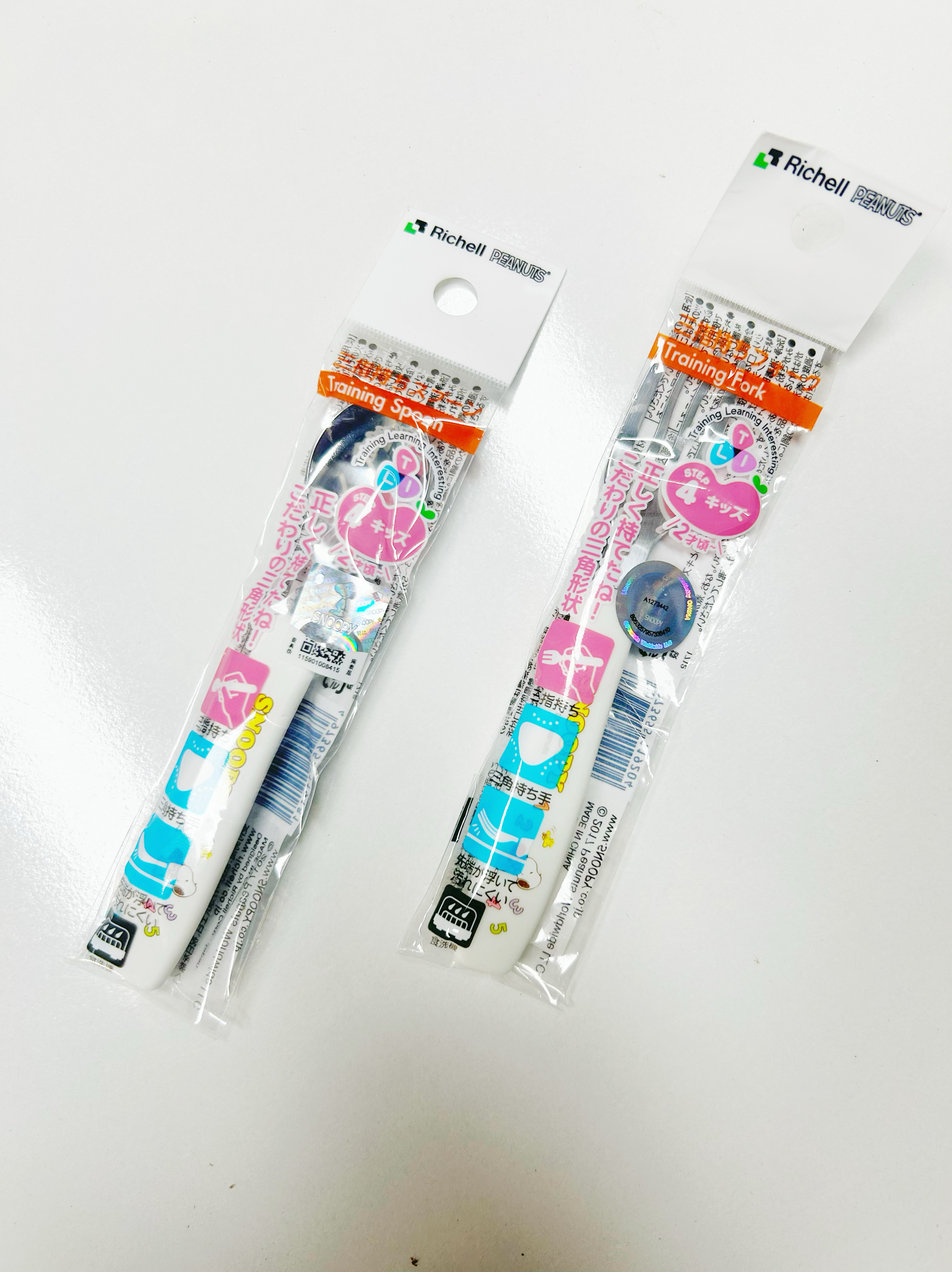 richell利其尔史努比系列三指训练不锈钢叉勺儿童吃饭餐勺餐叉子 - 图0