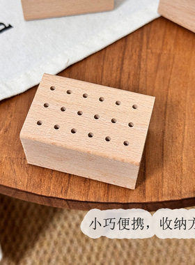 美甲打磨头原木收纳架