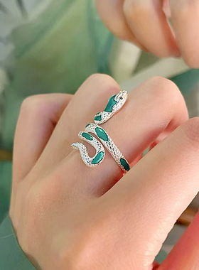 纯银小青蛇戒指女新中式开口新款