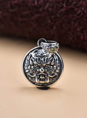 本命年生肖龙实心纯银吊坠中国风