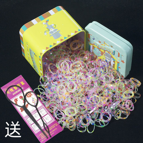 儿童彩色一次性皮筋胶圈小发圈扎头发橡皮筋加厚发绳女不伤发发饰 - 图0