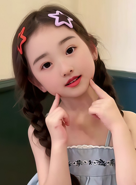 儿童糖果色PU五角星发夹bb夹发卡少女百搭碎发刘海夹边夹女孩发饰