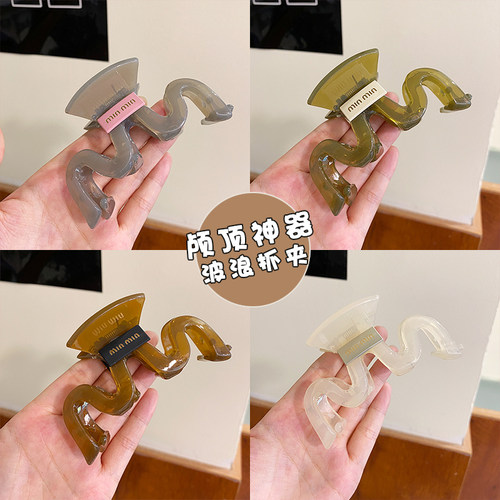 发量多~亚克力超大号抓夹ins风高级感秋冬发夹女后脑勺鲨鱼夹头饰 - 图2