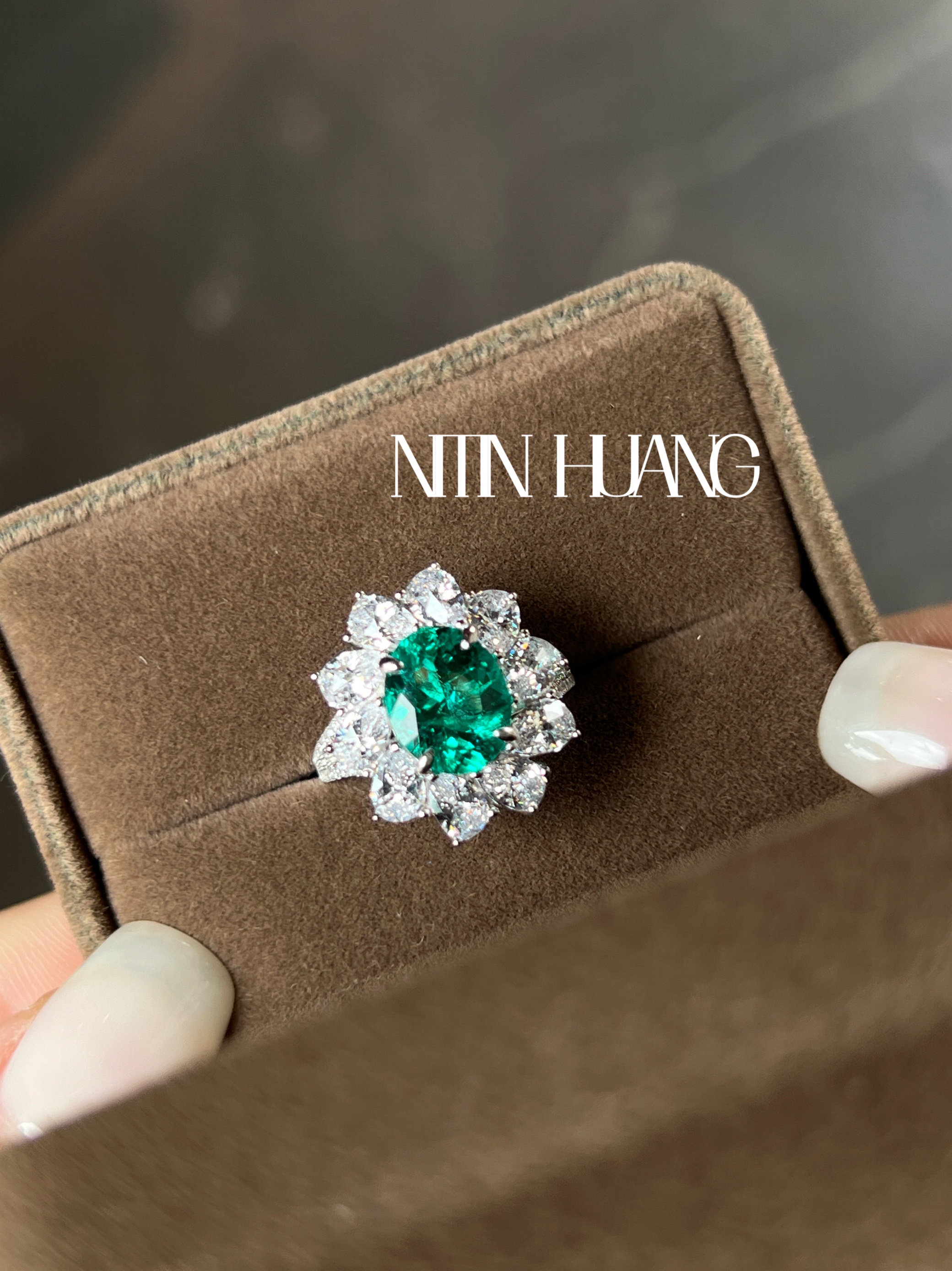 Colombian Emerald 925 Silver Royal Blue Ring