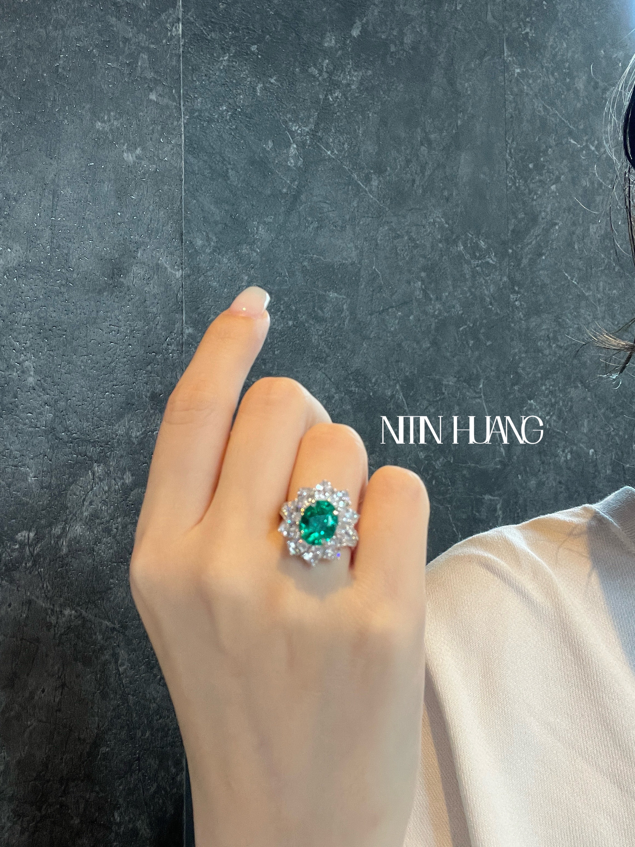 Colombian Emerald 925 Silver Royal Blue Ring