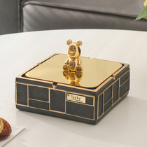 Creative Ashtrays With Cover Advanced Sensation Brief Living Room Home Tea Table Office Desktop Large Smoke Cylinders Light Lavish Luxury