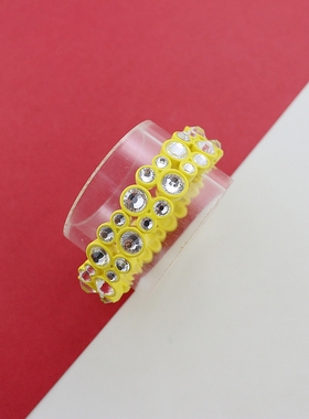 RA欧美黄色宝石手镯时尚百搭个性独特设计气质高级感弹力