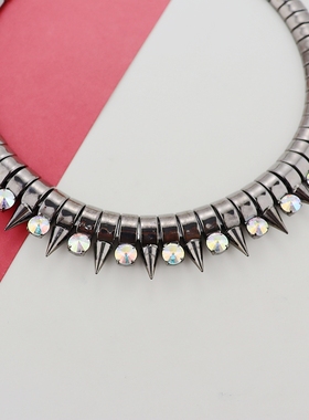 欧美复古做旧黑色项链时尚百搭个性独特设计气质高级感vintage