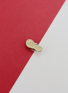 金银双拼色人字拖时尚个性简约百搭气质小众设计感高级吊坠