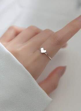 高级感爱心戒指女时尚个性轻奢小众设计ins潮单身开口指环两件套