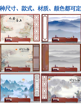 东阳木雕中式花格背景墙厂家定制