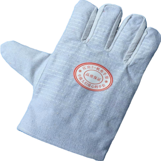 全衬24线双层帆布劳保手套劳保帆布手套劳保工作耐磨电焊手套透气