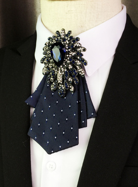 日系韩版时尚潮男衬衫领结项链