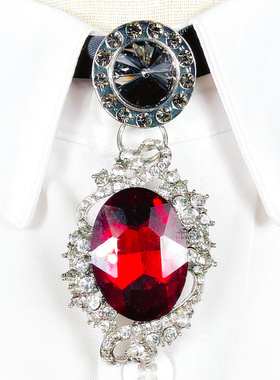 蓝钻领结日韩潮男衬衫主持人项链