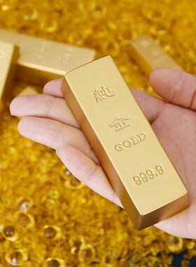 金条摆件金砖金块创意礼品居家小摆件仿真拍摄道具茶几摆件工艺品