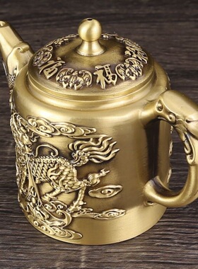黄铜百福一口茶杯供水杯佛杯酒杯摆件礼品创意酒杯茶壶酒壶茶碗