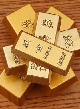 金条摆件金砖金块创意礼品居家小摆件仿真拍摄道具茶几摆件工艺品