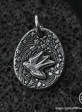 银吊坠999原创手工银饰