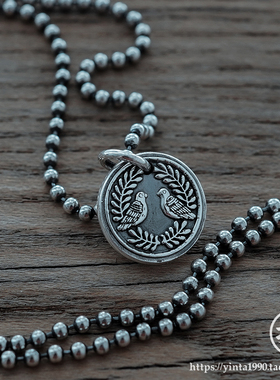 藤鸟吊坠银拓纯银原创