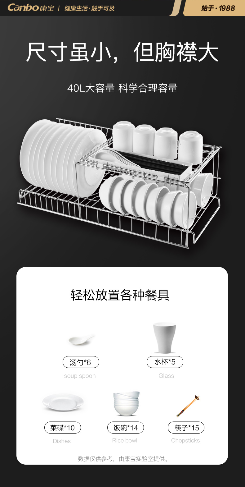 Canbo/康宝 ZTP70A-33A/XDZ40-WA3A消毒柜免沥水家用挂壁台式小型 - 图2