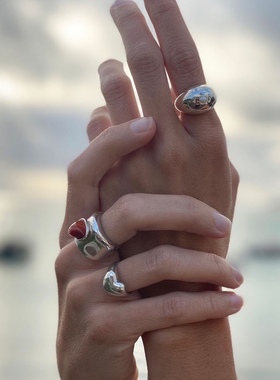 独特镶嵌戒指不规则高级感欧美