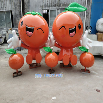 Fiberglass Strawberry Fruit Garden Landscape Ornament Orange Mascot Doll Fiberglass Cartoon Sculpture