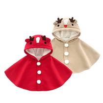 Baby out of clothing Cape Winter Plus Suede Cap Cloister baby windproof Blanket Christmas New Year Red Shawl