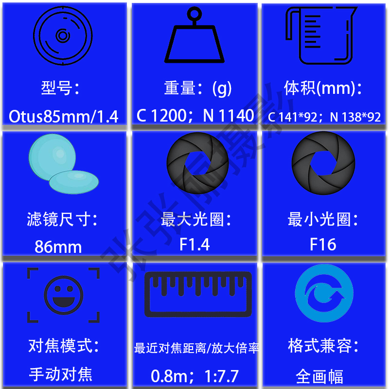 ZEISS蔡司Otus85mm/1.4标准定焦手动全画幅佳能尼康人像单反镜头 - 图0